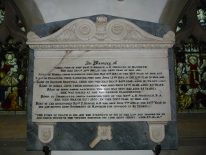 Memorial to the Brontes in the church