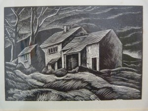 Wood engraving of Top Withens, throught to be the inspiration for Wuthering Heights